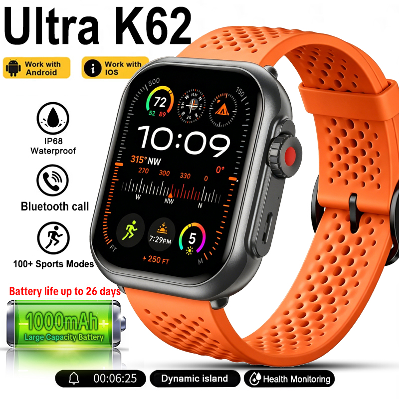New Watch Ultra K62 Smartwatch - đánh giá và giá Fall Detection Watch